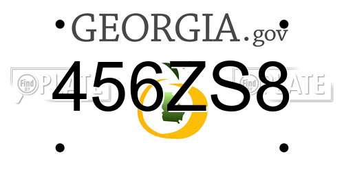 456ZS8 Georgia License Plate