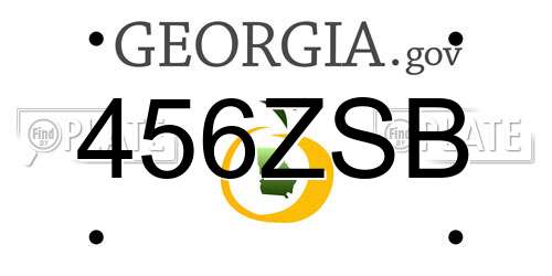 456ZSB Georgia License Plate