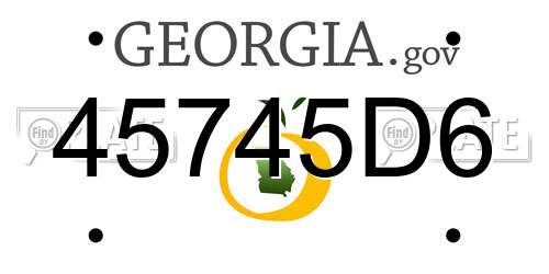 45745D6 Georgia License Plate
