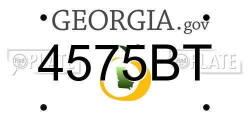 4575BT Georgia License Plate