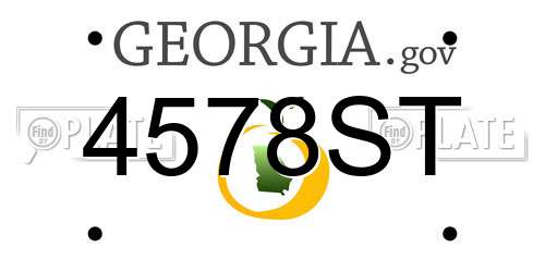 4578ST Georgia License Plate