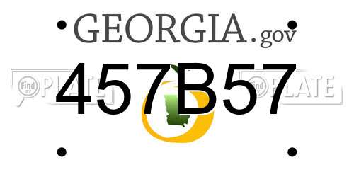 457B57 Georgia License Plate
