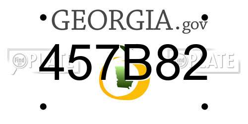 457B82 Georgia License Plate