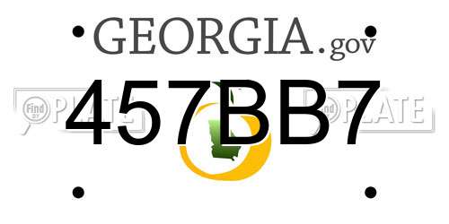 457BB7 Georgia License Plate