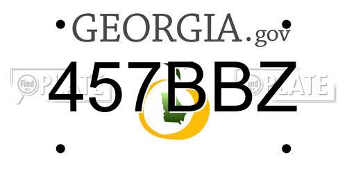 457BBZ Georgia License Plate