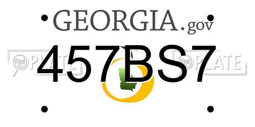 457BS7 Georgia License Plate
