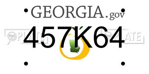 457K64 Georgia License Plate