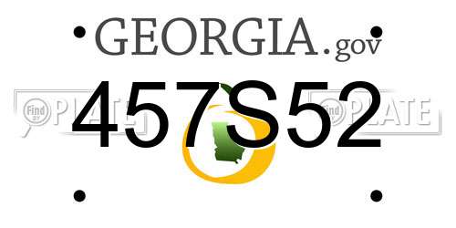 457S52 Georgia License Plate