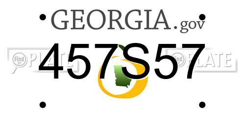 457S57 Georgia License Plate