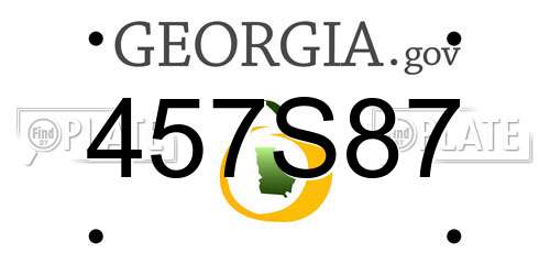 457S87 Georgia License Plate