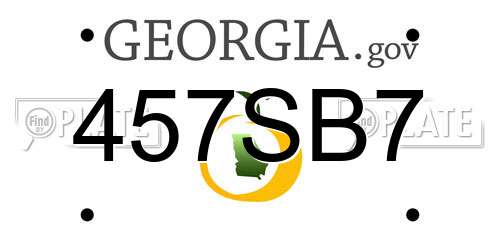 457SB7 Georgia License Plate