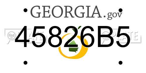 45826B5 Georgia License Plate