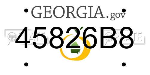 45826B8 Georgia License Plate