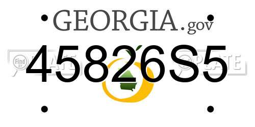 45826S5 Georgia License Plate