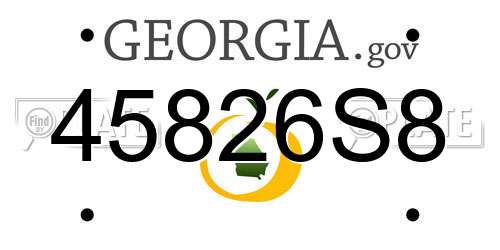 45826S8 Georgia License Plate