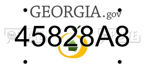 45828A8 Georgia License Plate