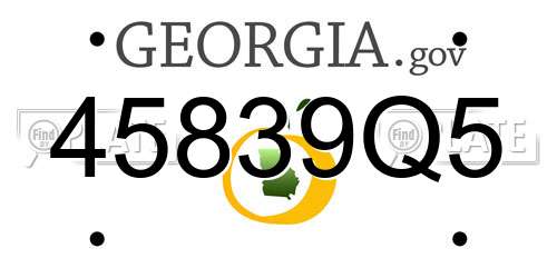 45839Q5 Georgia License Plate