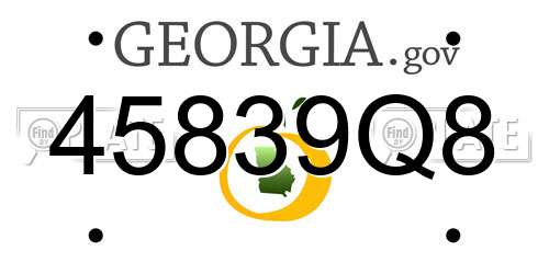 45839Q8 Georgia License Plate