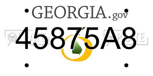 45875A8 Georgia License Plate