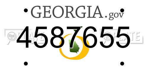 4587655 Georgia License Plate