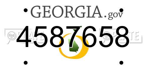 4587658 Georgia License Plate