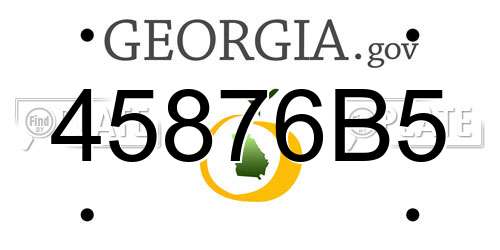 45876B5 Georgia License Plate