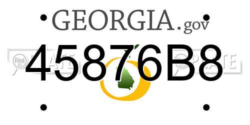45876B8 Georgia License Plate