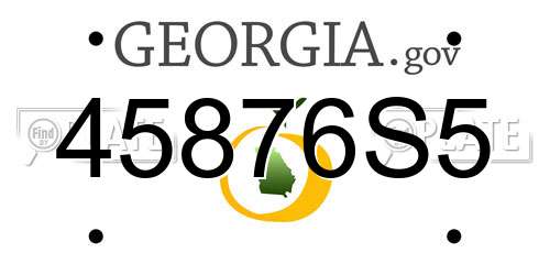 45876S5 Georgia License Plate