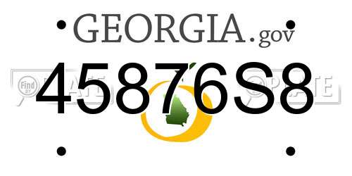 45876S8 Georgia License Plate