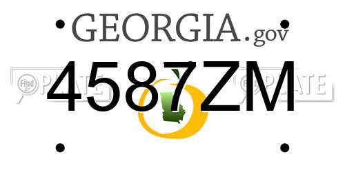 4587ZM Georgia License Plate