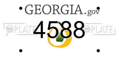 4588 Georgia License Plate