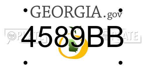 4589BB Georgia License Plate