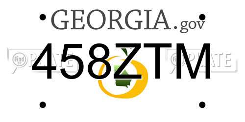 458ZTM Georgia License Plate