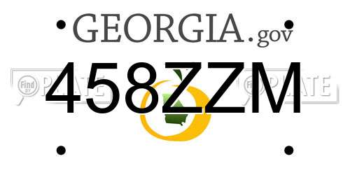 458ZZM Georgia License Plate