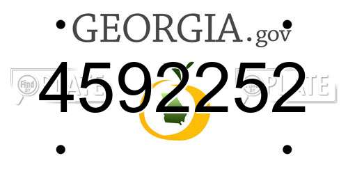 4592252 Georgia License Plate