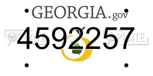 4592257 Georgia License Plate