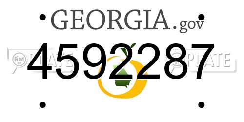 4592287 Georgia License Plate
