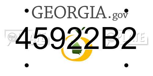 45922B2 Georgia License Plate