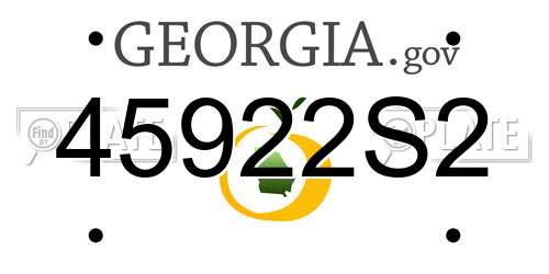 45922S2 Georgia License Plate