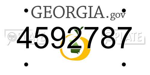 4592787 Georgia License Plate