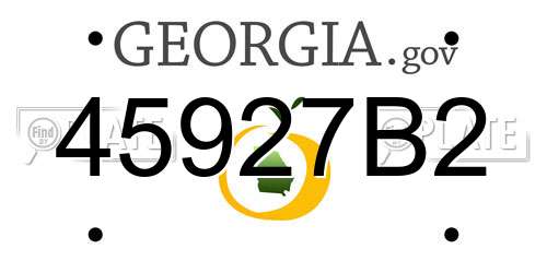 45927B2 Georgia License Plate