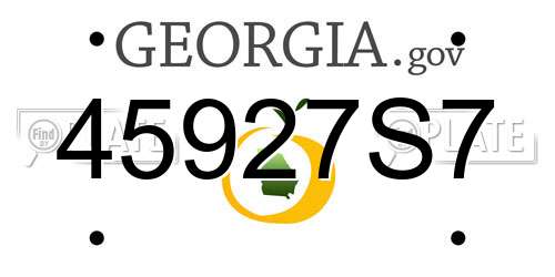 45927S7 Georgia License Plate