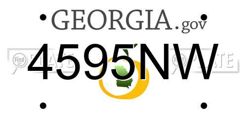 4595NW Georgia License Plate