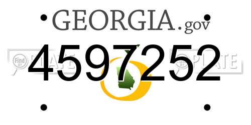 4597252 Georgia License Plate