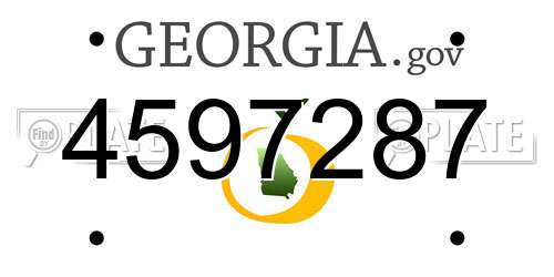 4597287 Georgia License Plate