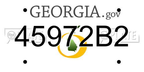 45972B2 Georgia License Plate