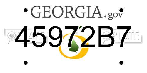 45972B7 Georgia License Plate
