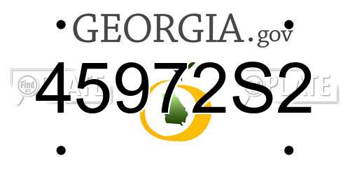 45972S2 Georgia License Plate