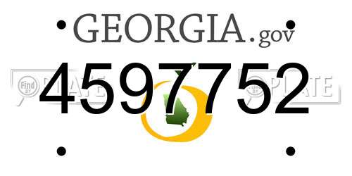 4597752 Georgia License Plate