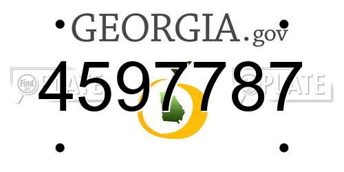 4597787 Georgia License Plate